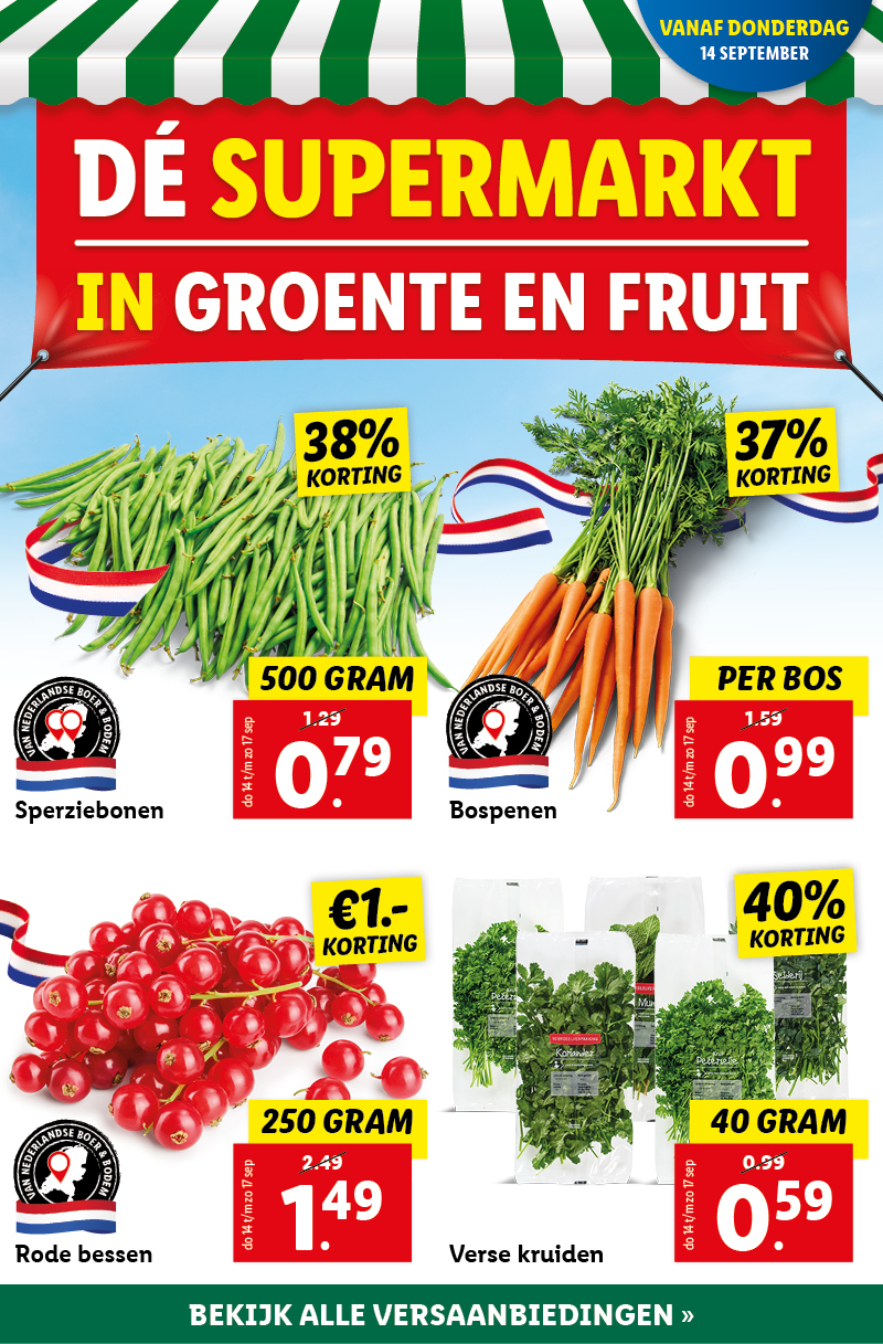 Dé supermarkt in groente en fruit