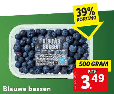 39% korting op blauwe bessen: nu voor 3.49!