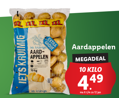 Megadeal: 10 kilo aardappelen voor 4.49