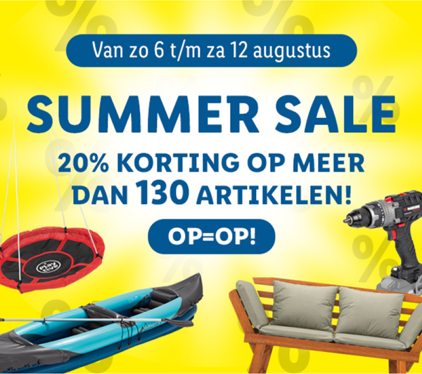 Vanaf zondag 6 augustus start onze summer sale!