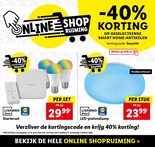 Het is Shopruiming bij Lidl - 40% korting op geselecteerde artikelen