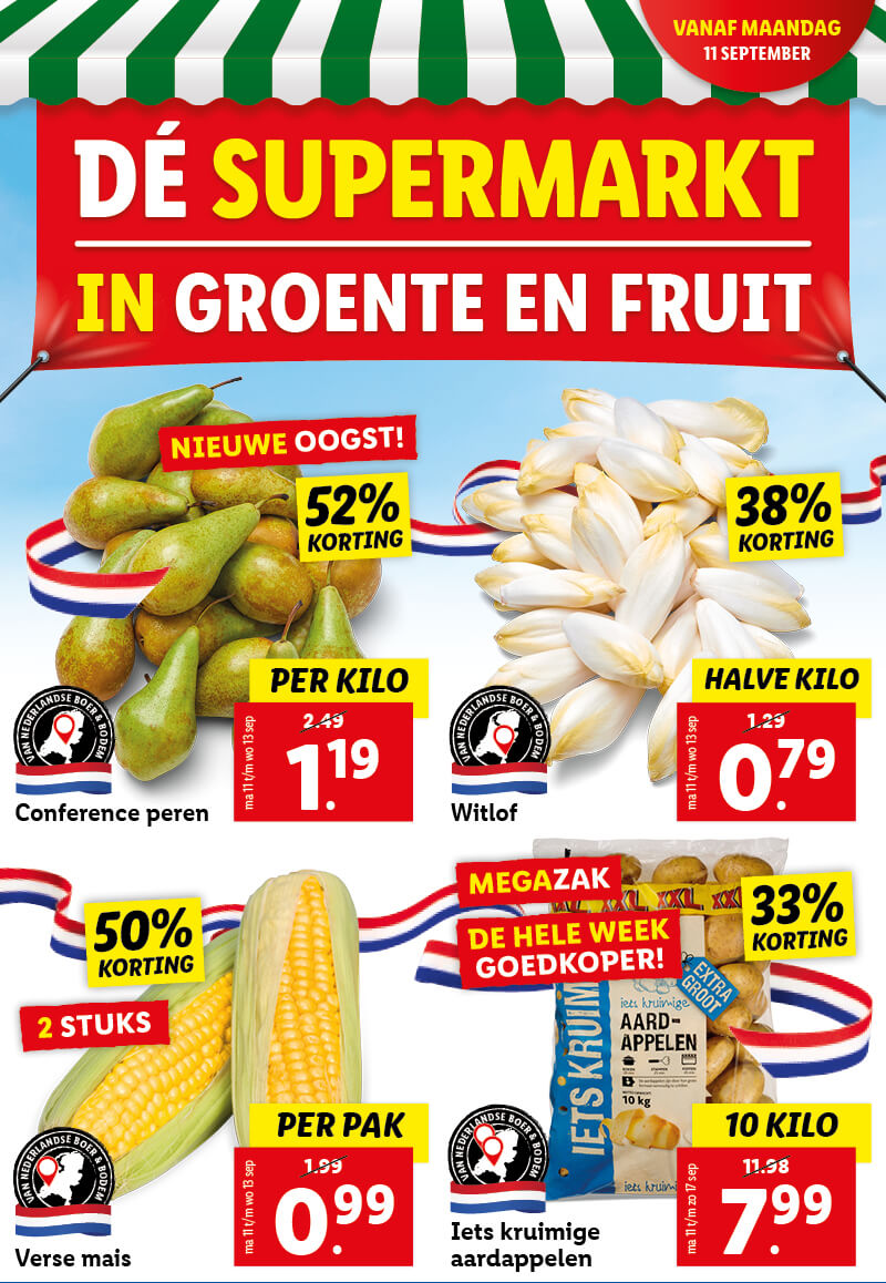 Dé supermarkt in groente en fruit