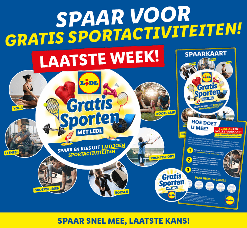 Spaar voor gratis sportactiviteiten