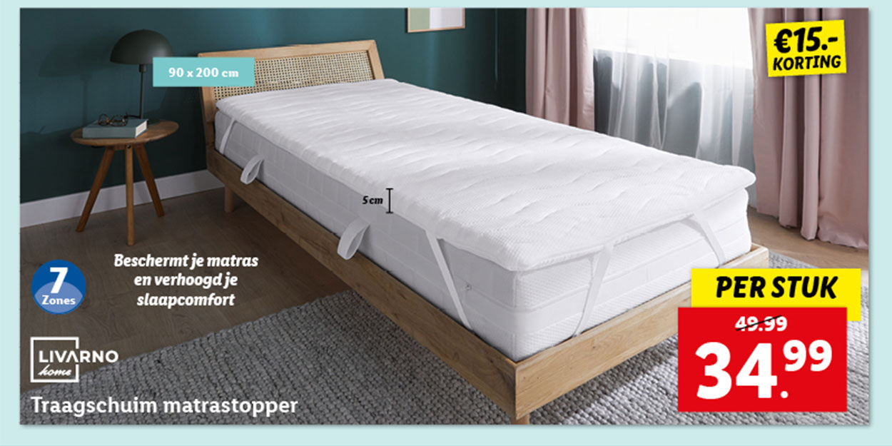 Livarno Home 7-zones traagschuim matrastopper 90 x 200 cm