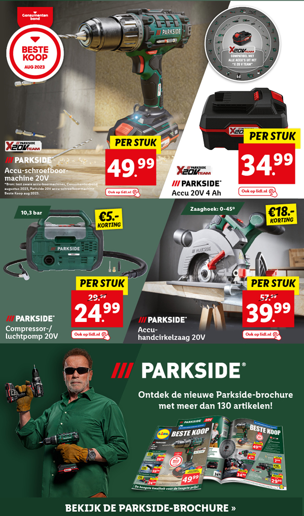 Ontdek de nieuwe Parkside-brochure met meer dan 130 artikelen!
