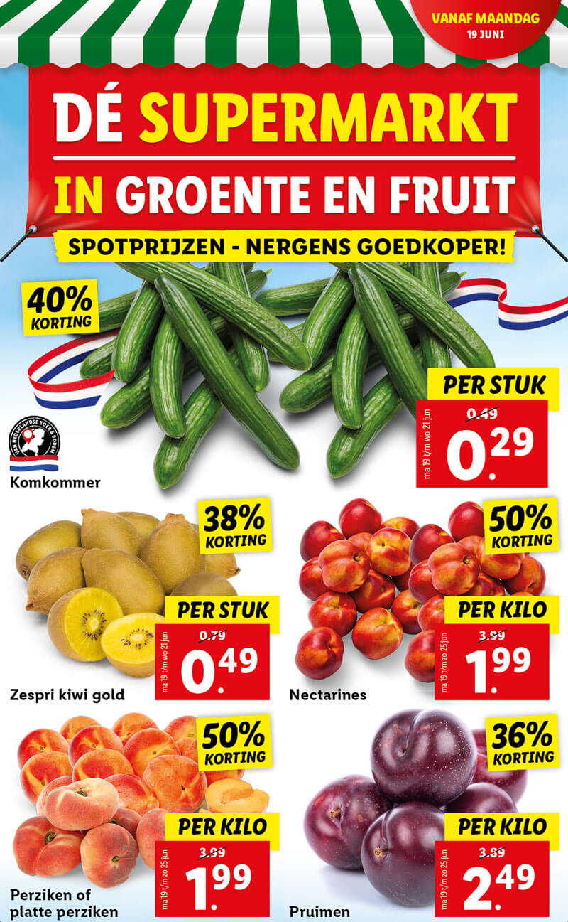 De supermarkt in groente en fruit