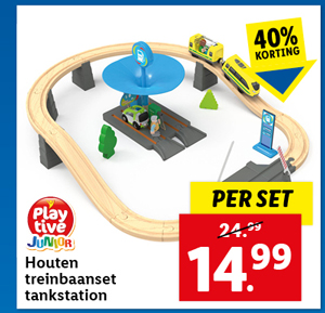 Playtive Houten treinbaanset tankstation