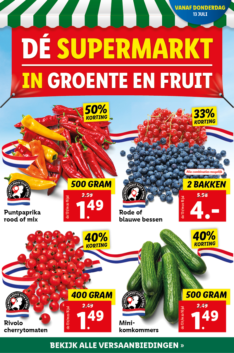 De supermarkt in groente en fruit