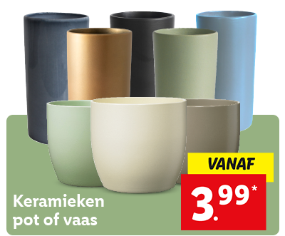 Keramieken pot of vaas, nu vanaf 3.99*