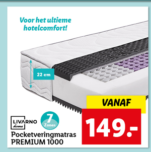 Livarno Home 7-zones-pocketveringmatras PREMIUM 1000
