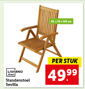 Livarno Home Houten standenstoel Sevilla