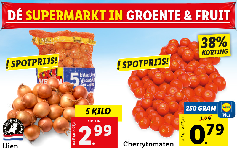 De supermarkt in groente en fruit