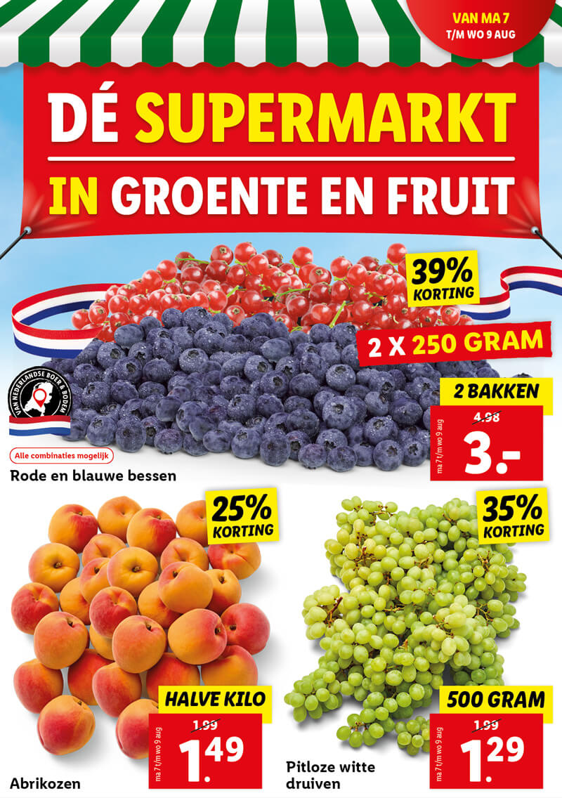De supermarkt in groente en fruit