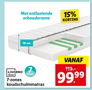 Livarno Home 7-zones koudschuimmatras 90 x 200 cm (medium)