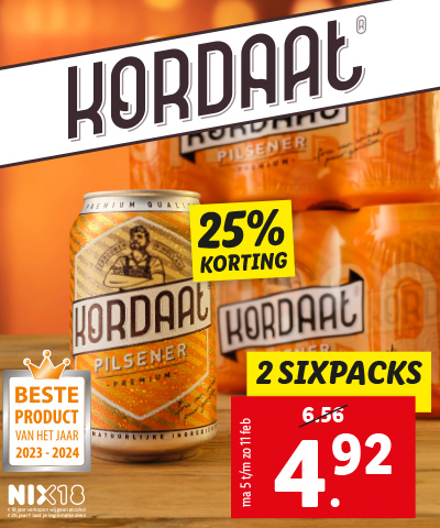 Kordaat 2 sixpacks voor 4.92