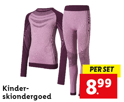 Kinder skiondergoed per set voor slechts 8.99