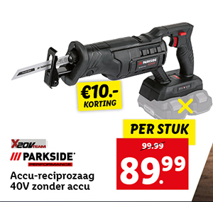 Parkside Performance Accu-reciprozaag 40V zonder accu