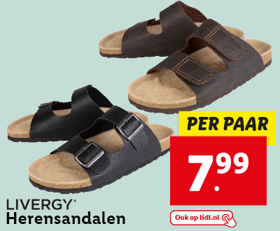 Herensandalen: 7.99 per paar