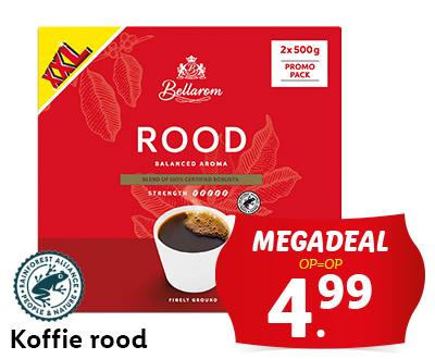 Megadeal! Koffie rood XXL : 2x 500 gram voor 4.99!
