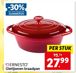 ERNESTO® Gietijzeren braadpan ovaal
