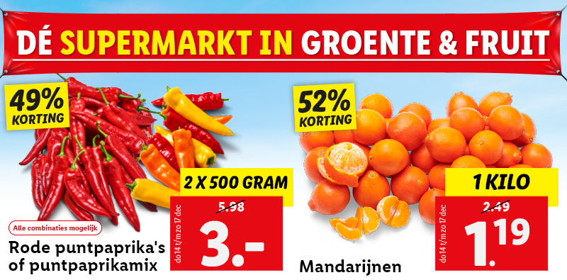 De supermarkt in groente en fruit