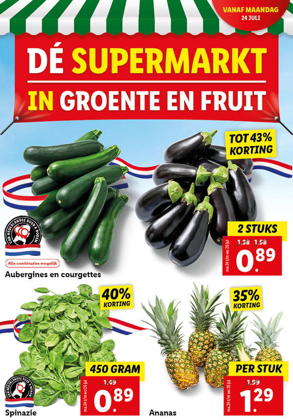 De supermarkt in groente en fruit