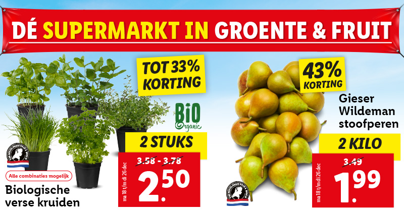 De supermarkt in groente en fruit