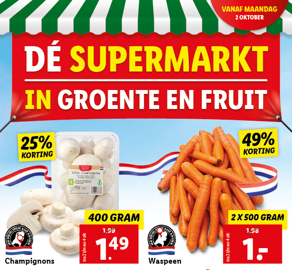 Dé supermarkt in groente en fruit