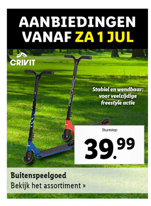 Bekijk alle aanbiedingen voor buitenspeelgoed vanaf zaterdag 1 juli