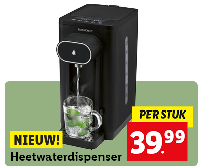 Heetwaterdispenser: nu voor 39.99!