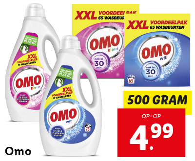 Omo XXL: 500 gram voor 4.99