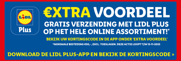 Gratis verzending op het gehele assortiment met Lidl Plus!