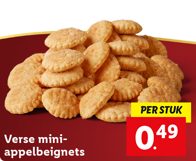 Verse mini-appelbeignets: per stuk 0.49
