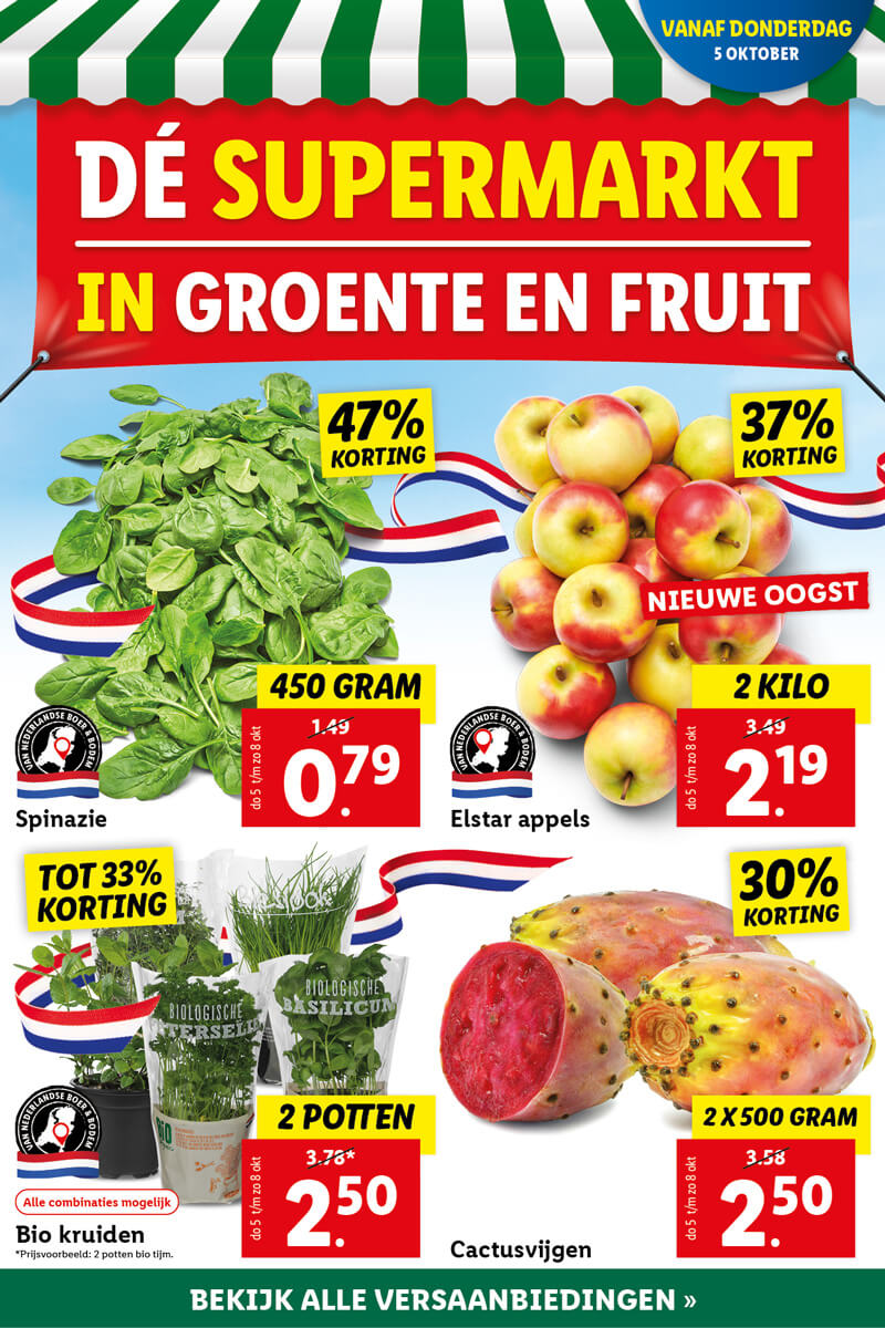 Dé supermarkt in groente en fruit