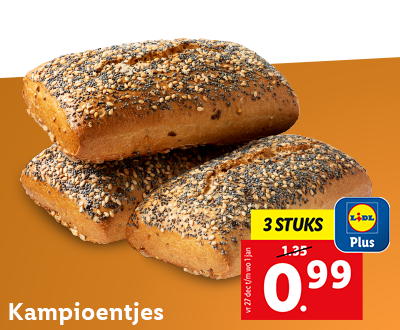 Kampioentjes: 3 stuks voor 0.99 met Lidl Plus!