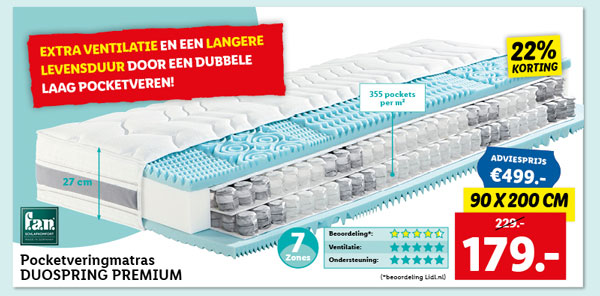 f.a.n. Pocketveringmatras DUOSPRING PREMIUM