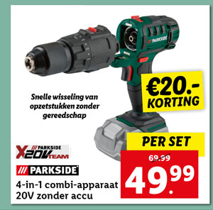PARKSIDE 4-in-1 combi-apparaat 20V zonder accu