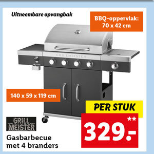 Grillmeister Gasbarbecue met 4 branders