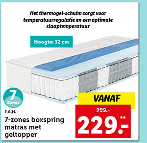 f.a.n. 7-zones boxspring matras met geltopper