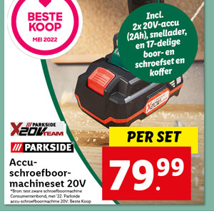 Parkside Accu-boorschroefmachineset 20V