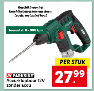 PARKSIDE Accu-klopboor 12V zonder accu
