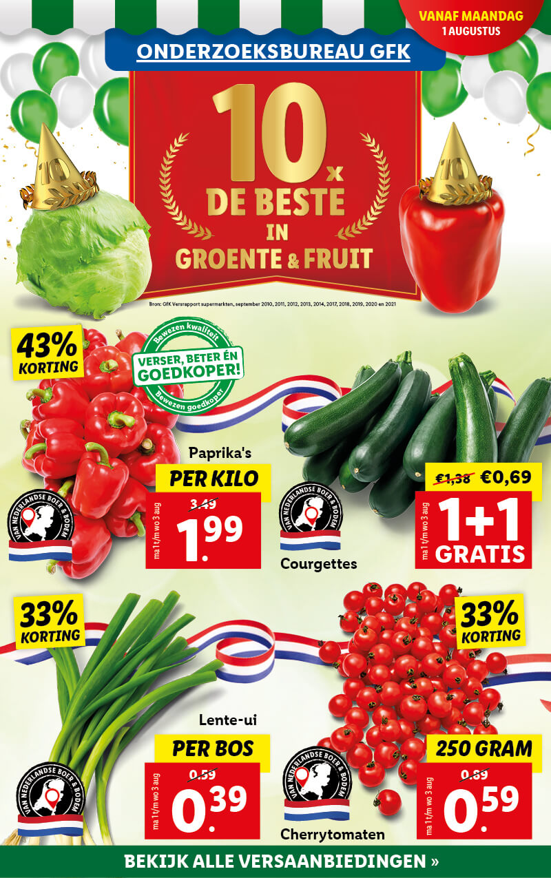 10x de beste in groente & fruit