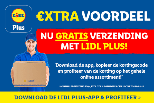 Gratis verzending op het hele assortiment bij het downloaden van de Lidl Plus-app!
