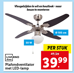 LIVARNO HOME Plafondventilator met LED-lamp