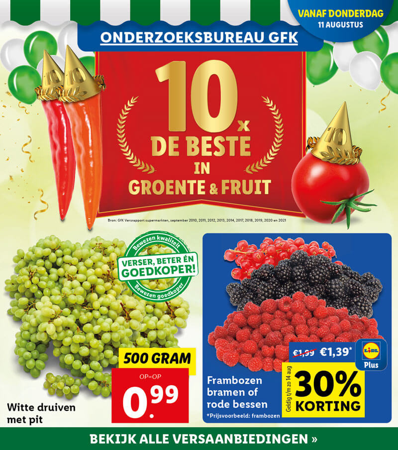 10x de beste in groente en fruit