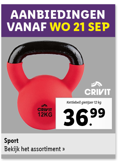 Bekijk vanaf woensdag 21 september de aanbiedingen voor alle sportartikelen