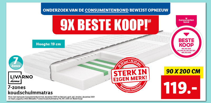 Livarno Home 7-zones koudschuimmatras 90 x 200 cm (H2)
