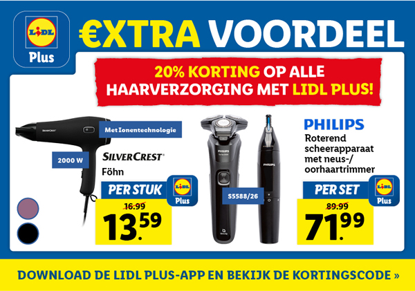 Extra voordeel: 20% korting op alle haarverzorgingsproducten met Lidl Plus