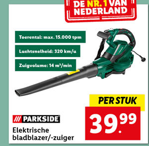 Parkside Elektrische bladblazer/-zuiger