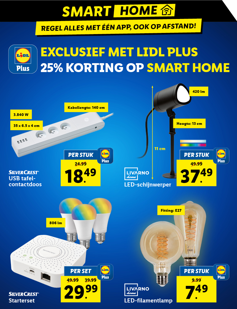 25% Extra voordeel op Smart home met Lidl Plus